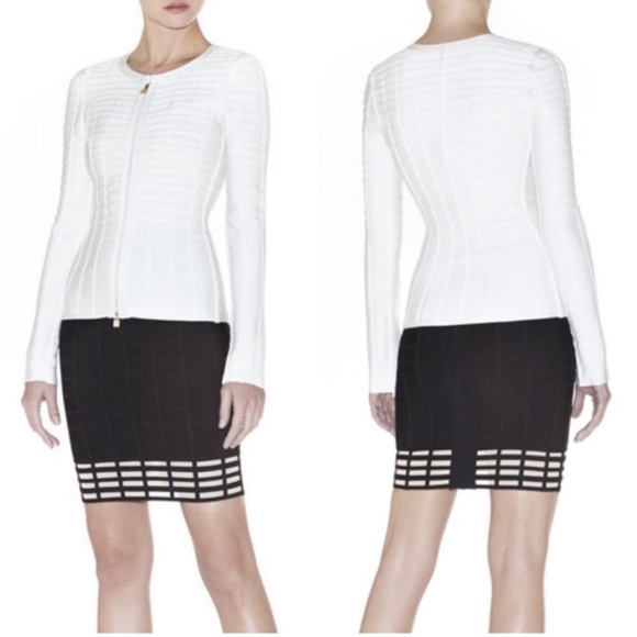Herve Leger Jackets & Blazers - NEW! Herve Leger Off-White Alabaster Flo Jacket